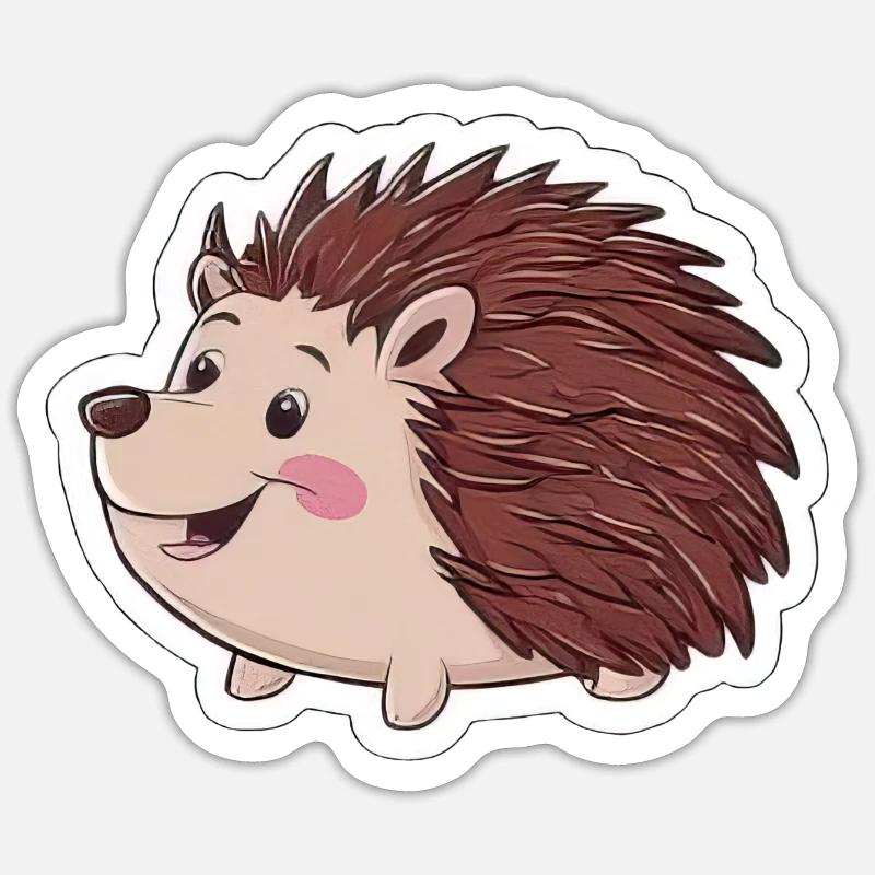 Cute Hedgehog Sticker - Sticker size S (10 x 10 cm) - white matte