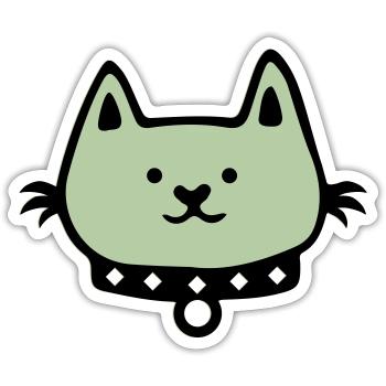 Kat Strip - Sticker maat S (10 x 10 cm) - mat wit - Voor