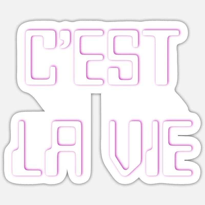 C’est la vie - Sticker taille S (10 x 10 cm) - blanc mat