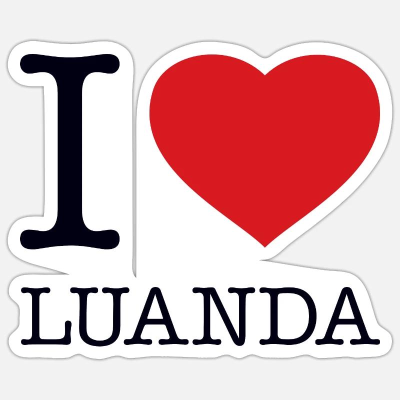 J’ADORE LUANDA - Sticker taille S (10 x 10 cm) - blanc mat
