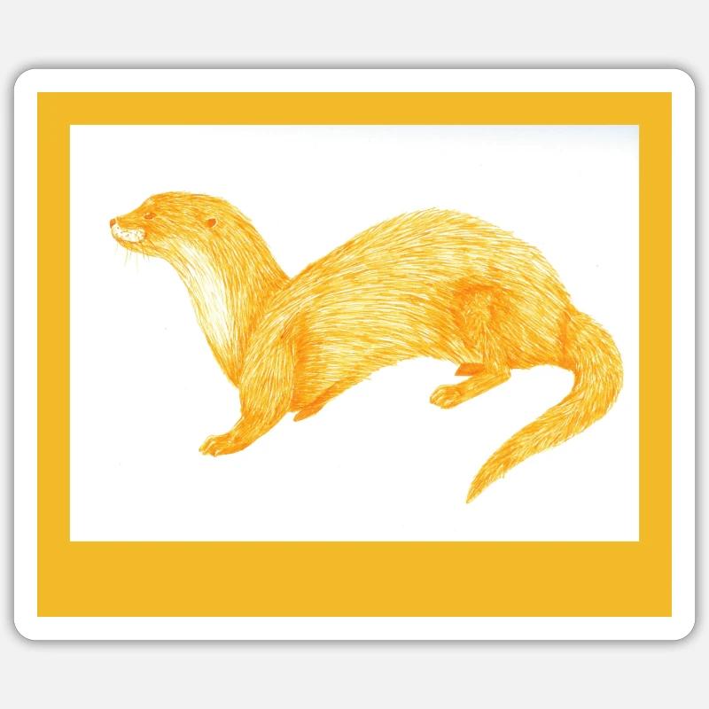 240616 Otter 4 - Sticker Größe S (10 x 10 cm) - Mattweiß