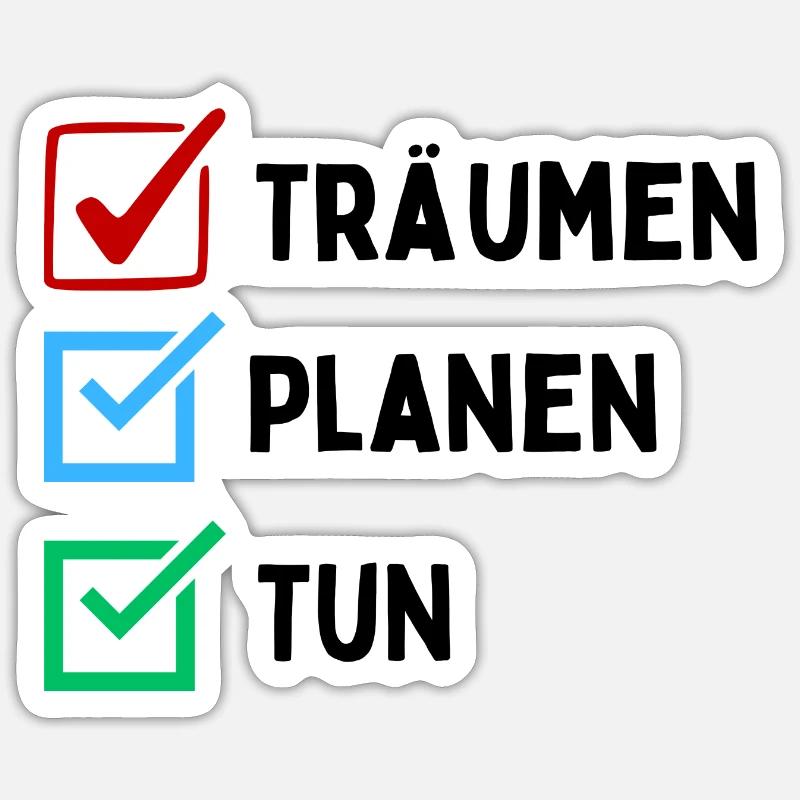 Dream Plan Do Checkliste Design Schwarz Weiss Sticker Größe S (10 x 10 cm)