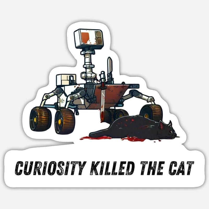 La curiosité est un vilain défaut - Sticker taille S (10 x 10 cm) - blanc mat