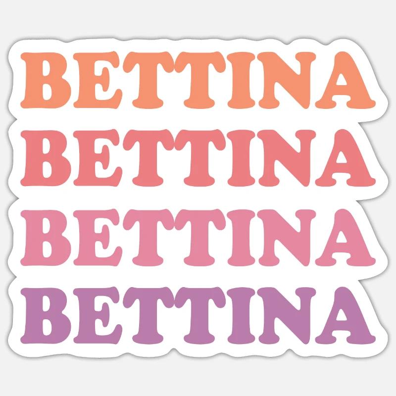 Name Bettina - Sticker Größe S (10 x 10 cm) - Mattweiß