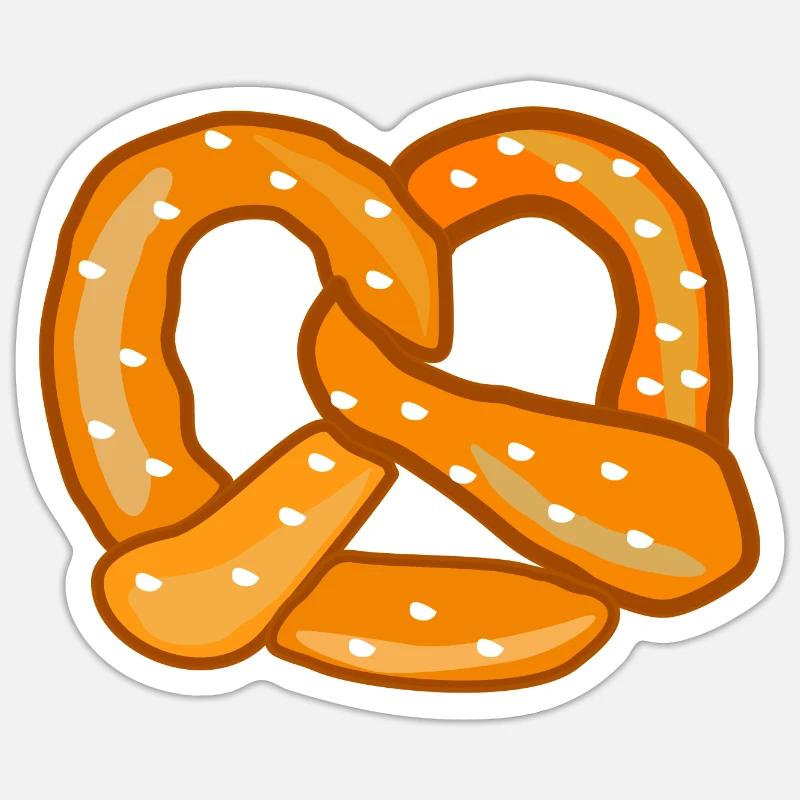 Bretzel - Sticker taille S (10 x 10 cm) - blanc mat