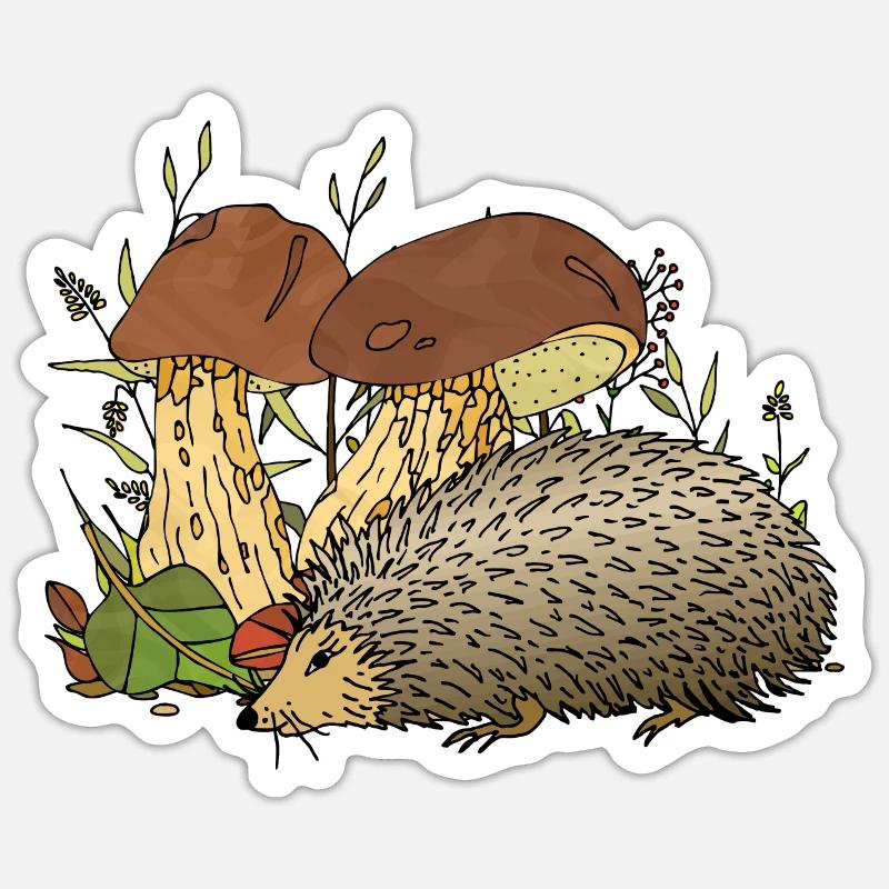 Hérisson - Sticker taille S (10 x 10 cm) - blanc mat