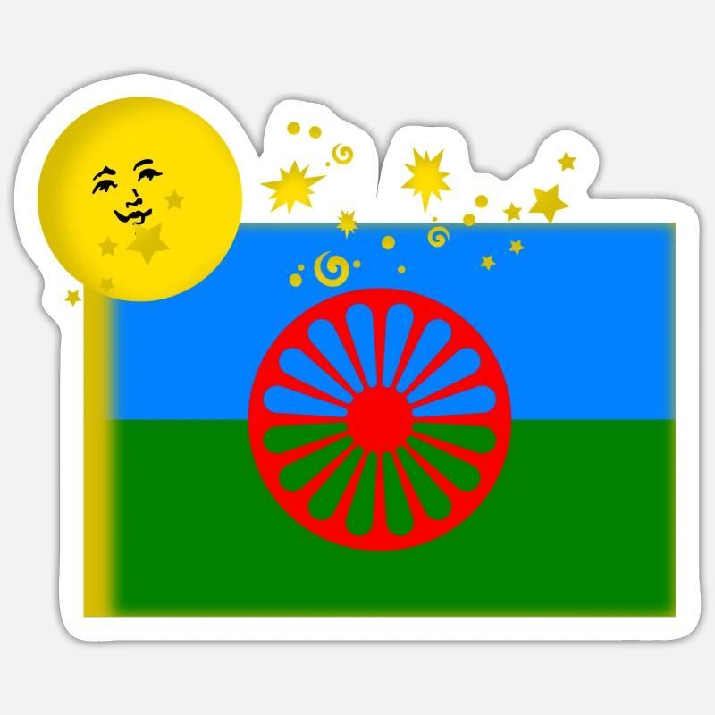 Roma Flag - Sticker size S (10 x 10 cm) - white matte