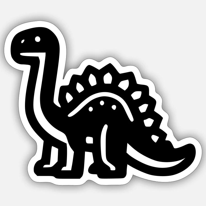 Dinosaure - Sticker taille S (10 x 10 cm) - blanc mat