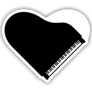 I Love Piano Piano Heart Music Instrument Love - Sticker size S (10 x 10 cm) - white matte - Front