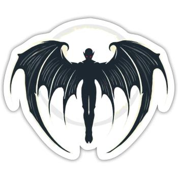 Vampir, Halloween, Mond - Sticker Größe S (10 x 10 cm) - Mattweiß - Vorne