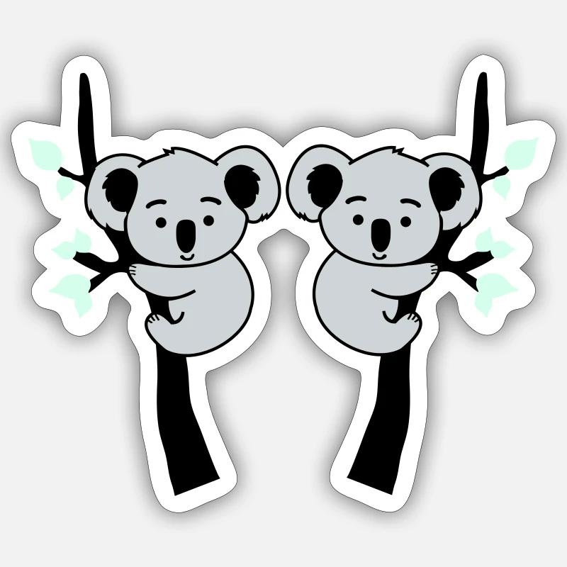 koalabär comic baum 2 Sticker Größe S (10 x 10 cm)