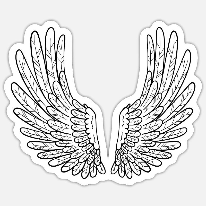 Wing - Sticker size S (10 x 10 cm) - white matte
