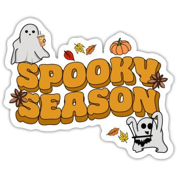halloween spooky season - Sticker Größe S (10 x 10 cm) - Mattweiß - Vorne