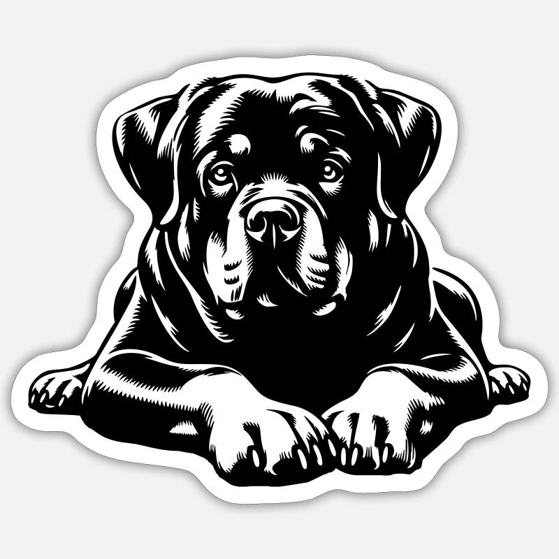 Rottweiler - Sticker size S (10 x 10 cm) - white matte