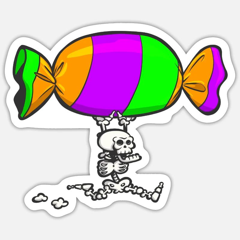 Halloween Skeleton 2 Sticker taille S (10 x 10 cm)