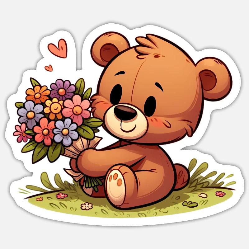 Teddybär 1 Sticker Größe S (10 x 10 cm)