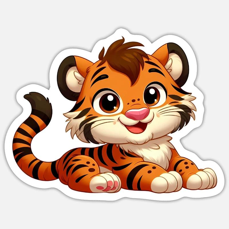tiger 8 - Sticker taille S (10 x 10 cm) - blanc mat