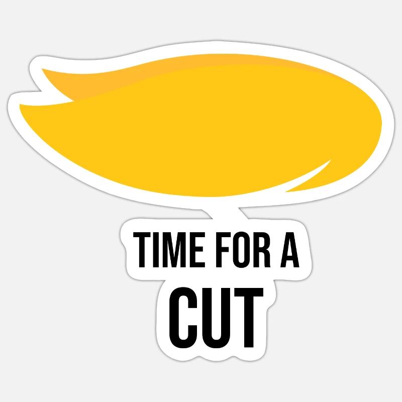 Time for a cut - Sticker Größe S (10 x 10 cm) - Mattweiß