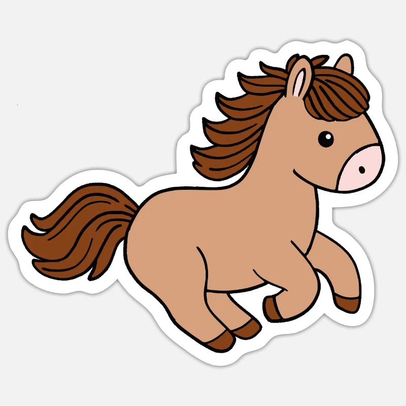 Pferd - Sticker Größe S (10 x 10 cm) - Mattweiß