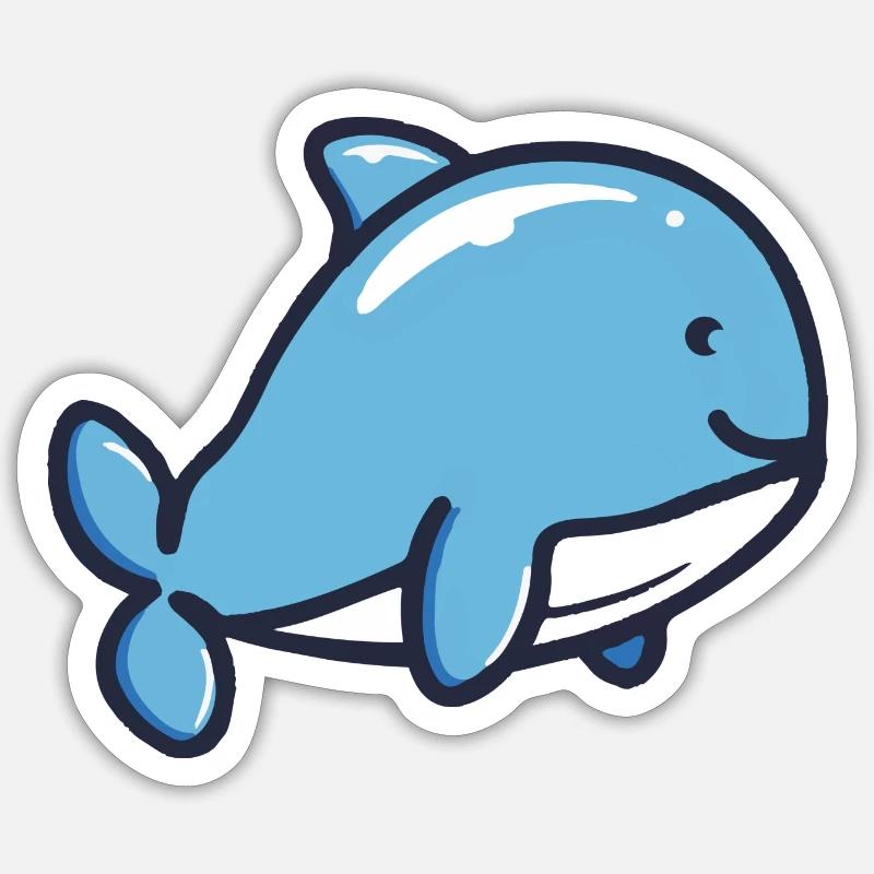 Bébé baleine - Sticker taille S (10 x 10 cm) - blanc mat