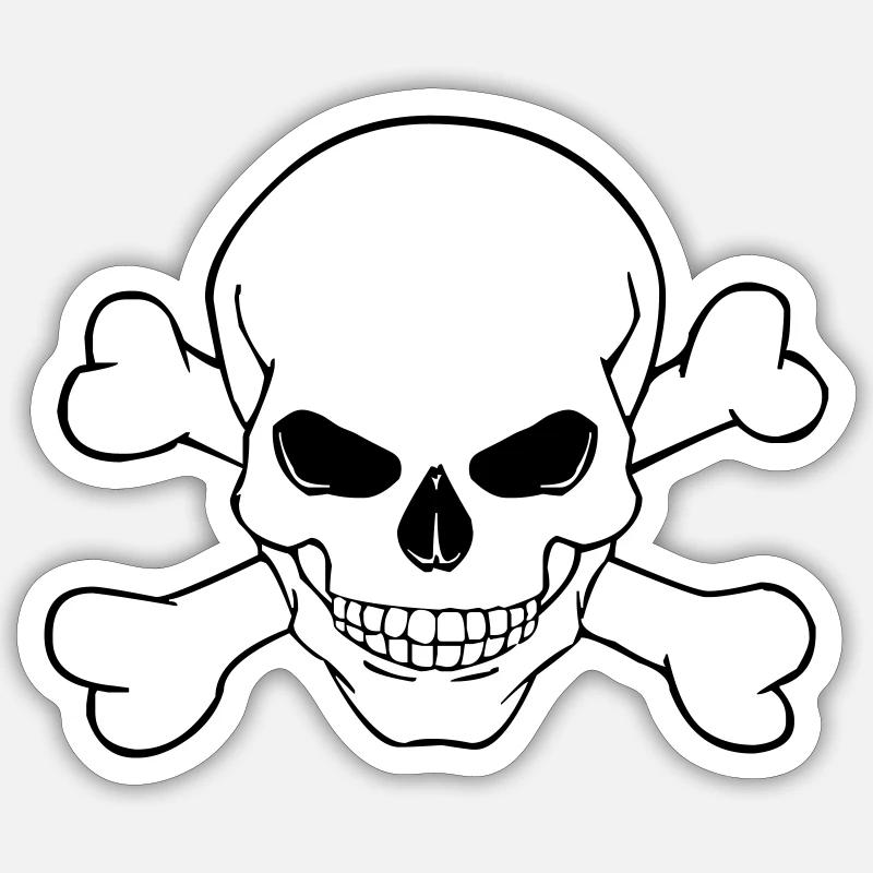 Crâne - Sticker taille S (10 x 10 cm) - blanc mat
