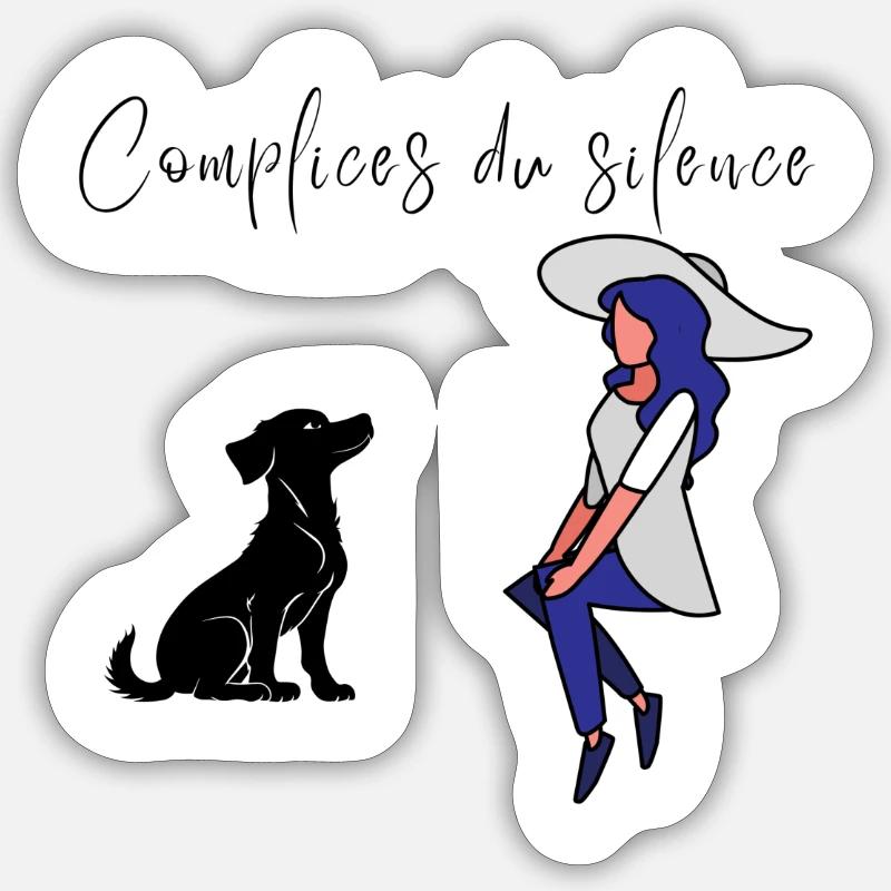 Design "complice du silence" - Sticker taille S (10 x 10 cm) - blanc mat