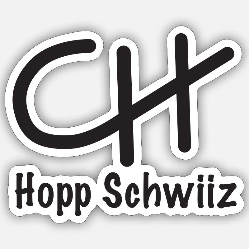 Hopp Schweiz - Sticker Größe S (10 x 10 cm) - Mattweiß