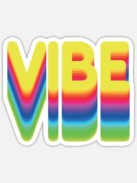 Nur gute Vibes - retro style - Sticker Größe S (10 x 10 cm) - Mattweiß