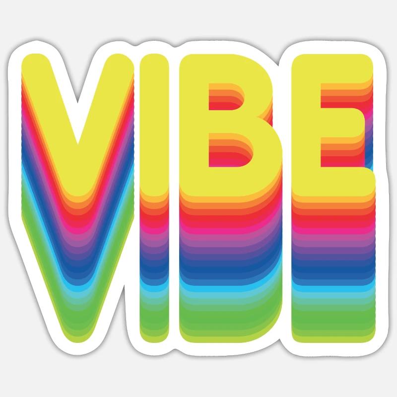 Nur gute Vibes - retro style Sticker Größe S (10 x 10 cm)