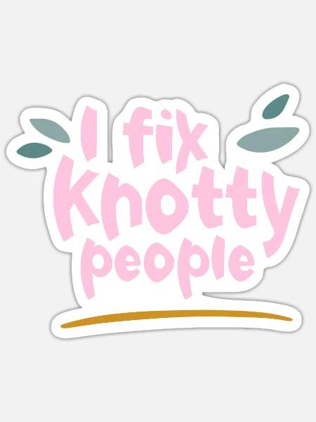I Fix Knotty People 2 - Sticker Größe S (10 x 10 cm) - Mattweiß