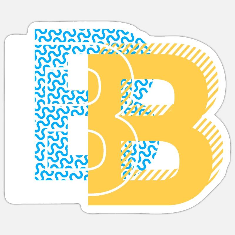 Initial letter B b - Sticker size S (10 x 10 cm) - white matte