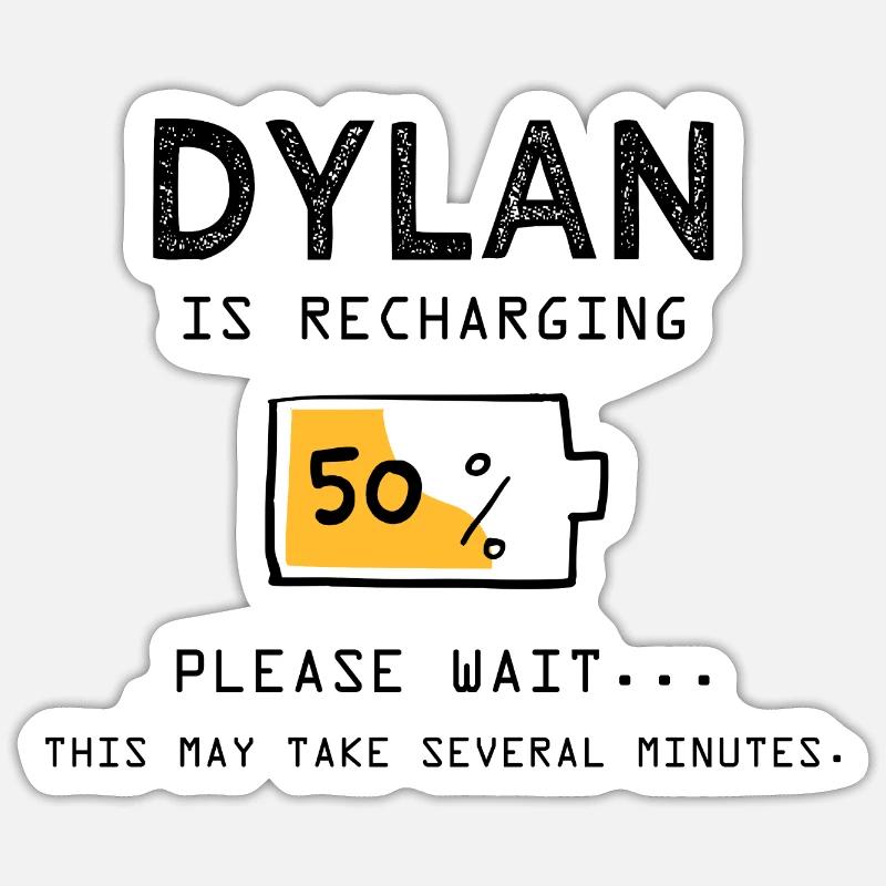 Dylan prénom drôle sarcastique Cadeaux Dylan - Sticker taille S (10 x 10 cm) - blanc mat