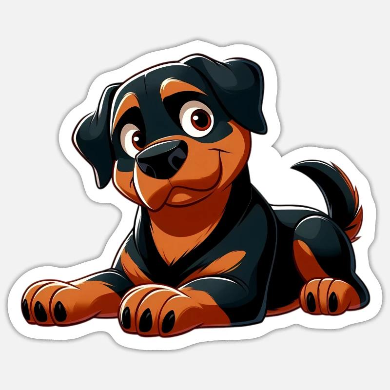 rottweiller 2 - Sticker taille S (10 x 10 cm) - blanc mat