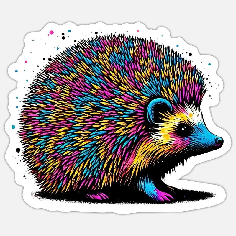 Igel - Sticker Größe S (10 x 10 cm) - Mattweiß