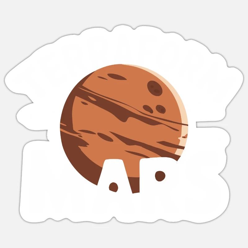 Mars Planète Planète Système Solaire Sticker taille S (10 x 10 cm)