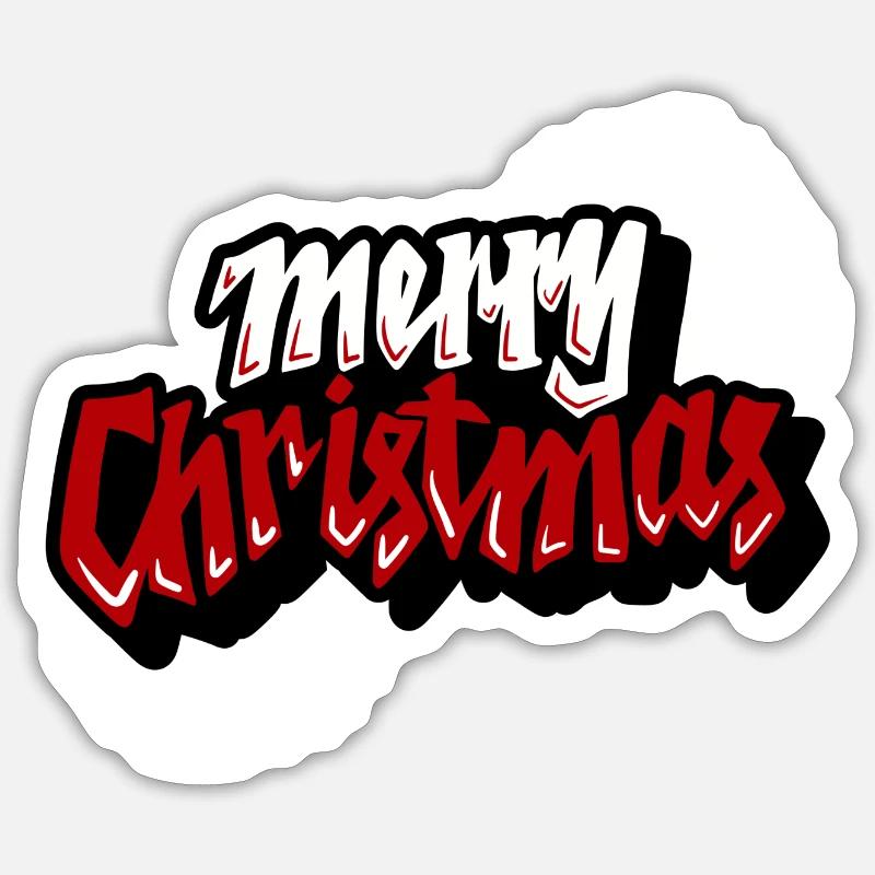 Merry Christmas Retro Script - Sticker Größe S (10 x 10 cm) - Mattweiß