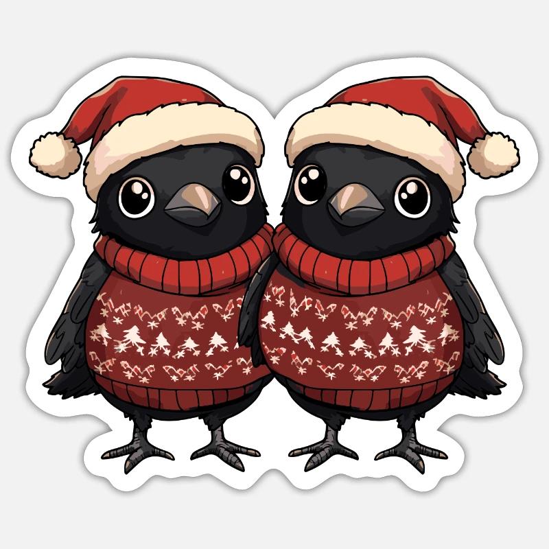 L’équipe de Noël de Raven Crow Sticker taille S (10 x 10 cm)