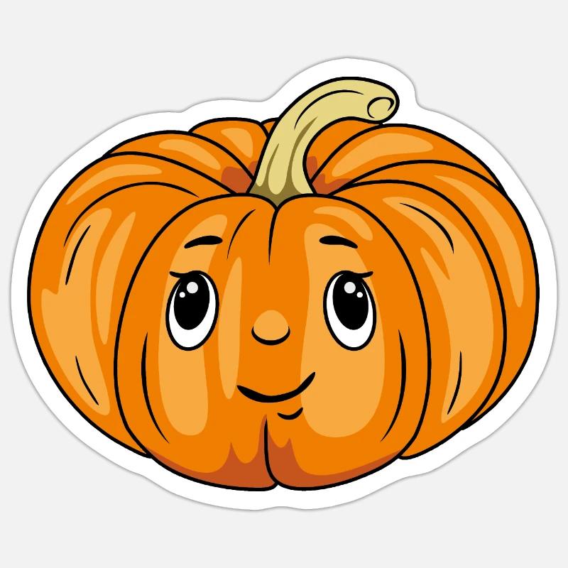 Shy pumpkin emotion Sticker size S (10 x 10 cm)