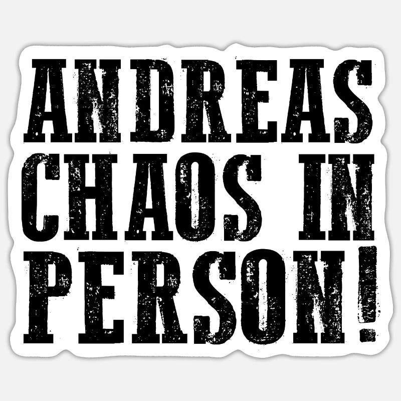 Prénom Andreas - Sticker taille S (10 x 10 cm) - blanc mat