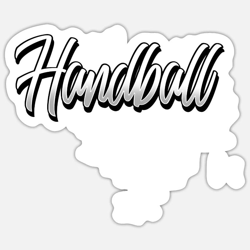 Handball Joueurs de handball - Sticker taille S (10 x 10 cm) - blanc mat
