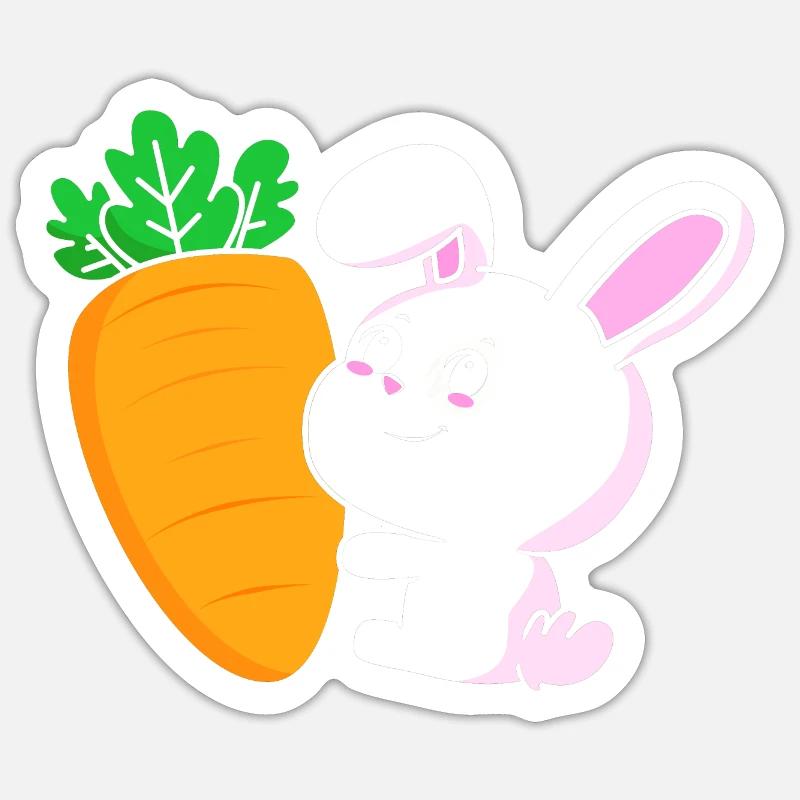 Carottes Légumes - Sticker taille S (10 x 10 cm) - blanc mat