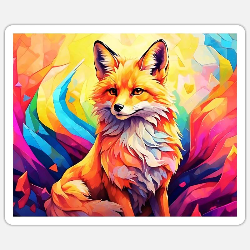cute fox #fox #cute Sticker size S (10 x 10 cm)