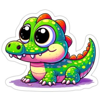 Alligator-Krokodil - Sticker Größe S (10 x 10 cm) - Mattweiß - Vorne