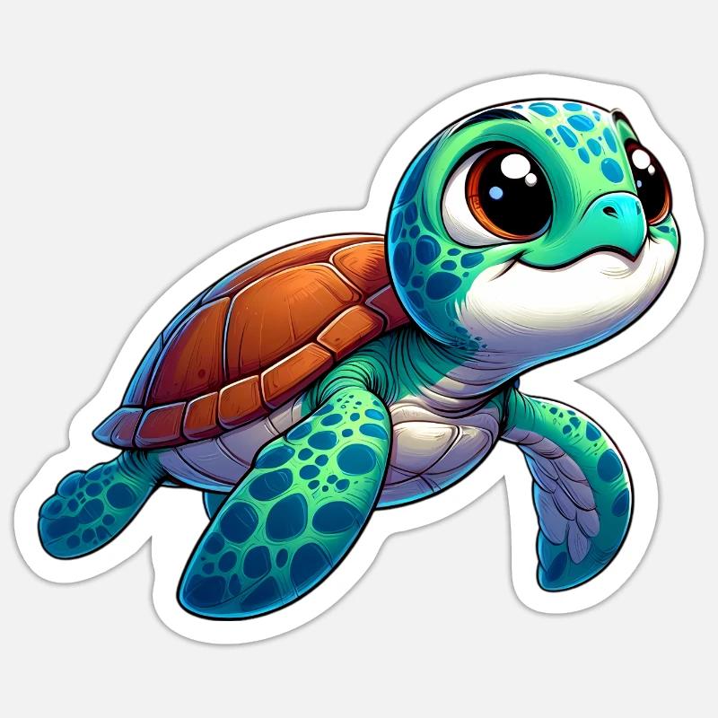 Turtle - Sticker size S (10 x 10 cm) - white matte