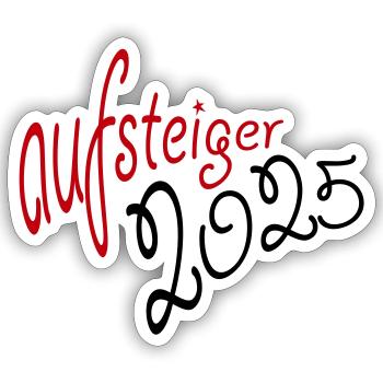 Aufsteiger 2025 Aufstieg - Sticker Größe S (10 x 10 cm) - Mattweiß - Vorne