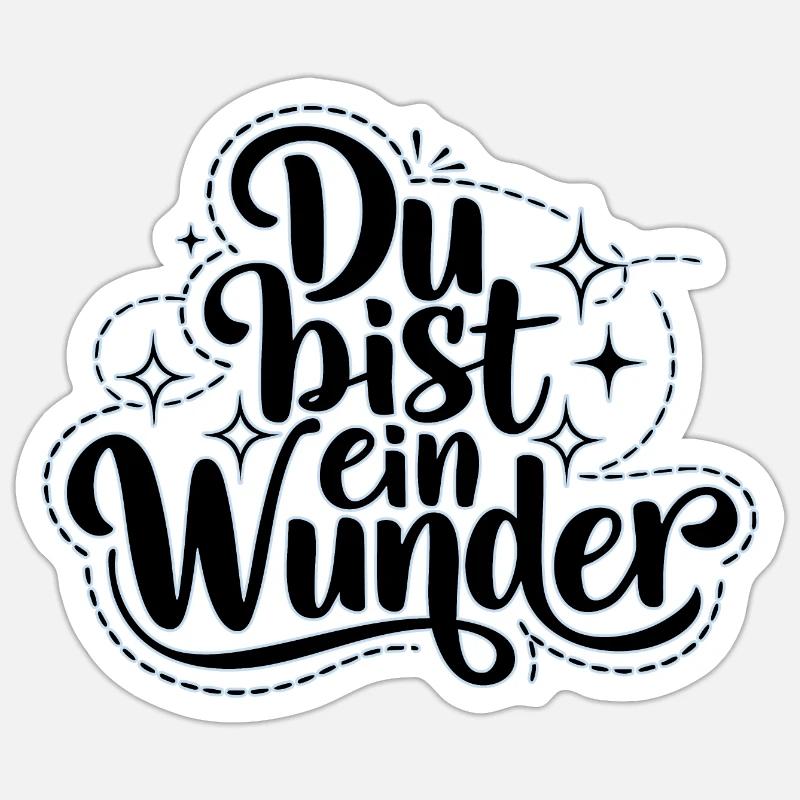 Du bist ein Wunder - Sticker Größe S (10 x 10 cm) - Mattweiß