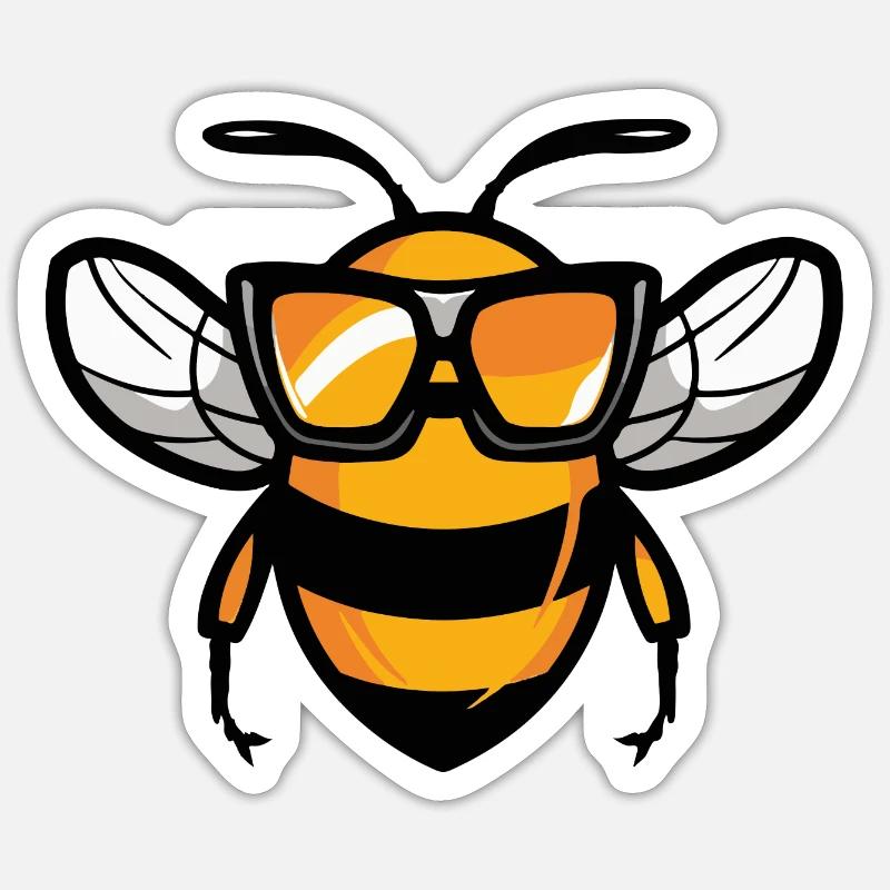 Bee Comic Cool Sticker size S (10 x 10 cm)