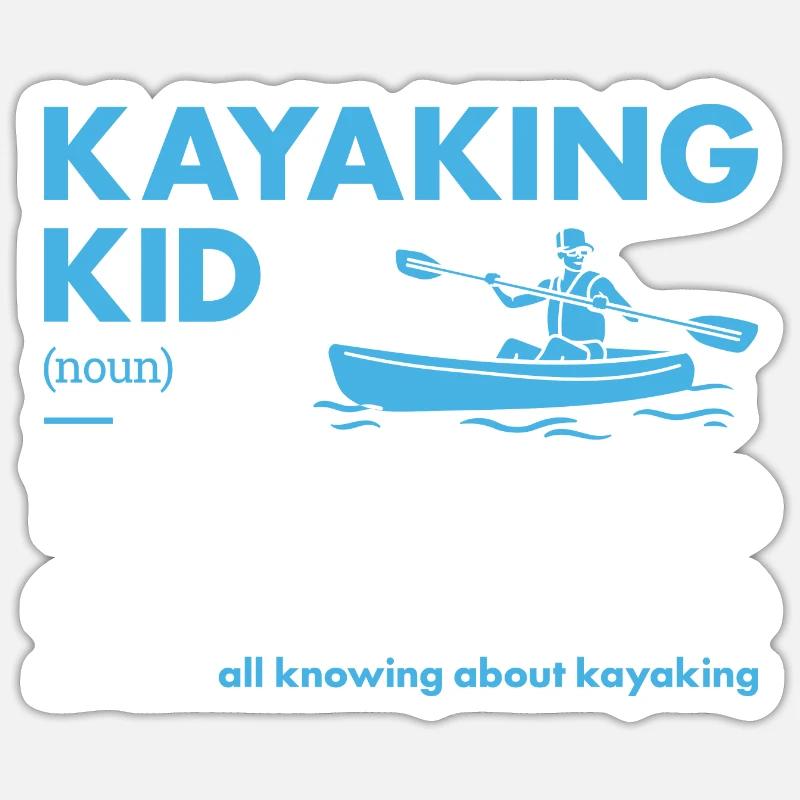 Kayaker Kid Definition Kayaking - Sticker Größe S (10 x 10 cm) - Mattweiß