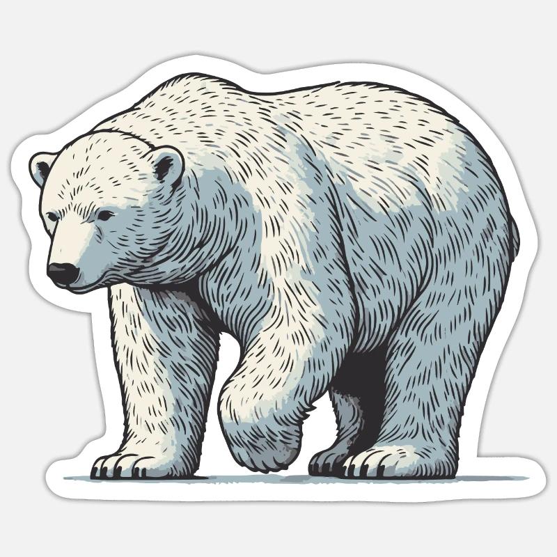 Ours blanc - Sticker taille S (10 x 10 cm) - blanc mat