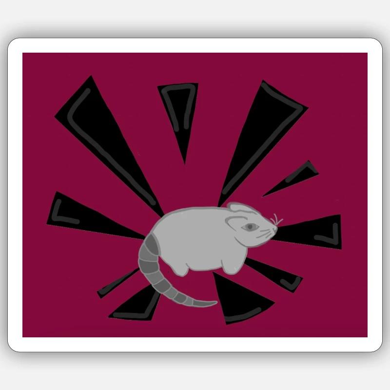 Ratte - Sticker Größe S (10 x 10 cm) - Mattweiß